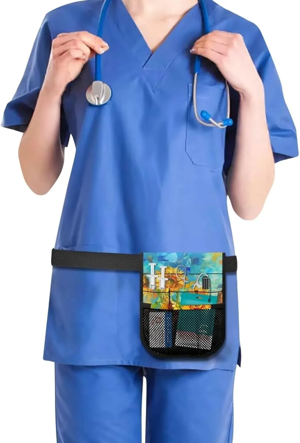 Sky Sunflower Nurse Fanny Pack for Women Nursing School Essentials Convenient Blue Fashion Pouch Bag Doctor'S Ergonomic Safe and Hygienic Dustproof and Waterproof, Medium, BZT22