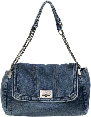 Slouchy Denim Hobo Bags Women Underarm Shoulder Bags Trendy Travel Crossbody Purse Cute Top-handle Tote Handbag 2025