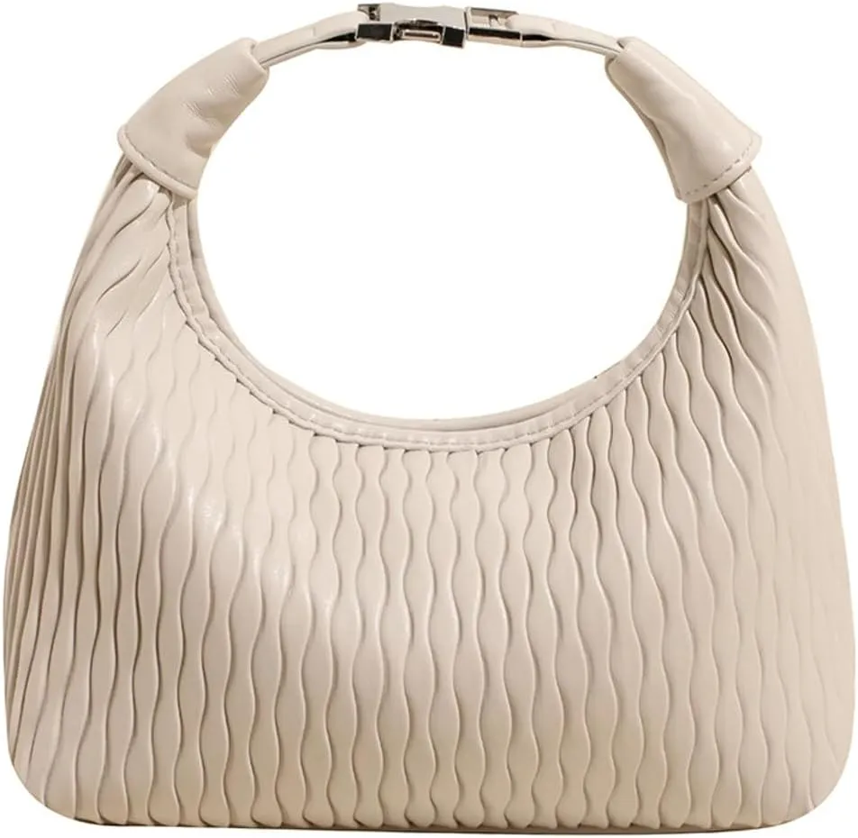 Slouchy PU Leather Crescent Hobo Bags Women Trendy Underarm Shoulder Bag Top-Handle Tote Handbag Cute Crossbody Purse