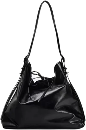 Slouchy PU Leather Underarm Crescent Hobo Bags Women Trendy Shoulder Satchels Bag Crossbody Purse Top-handle Tote Handbag