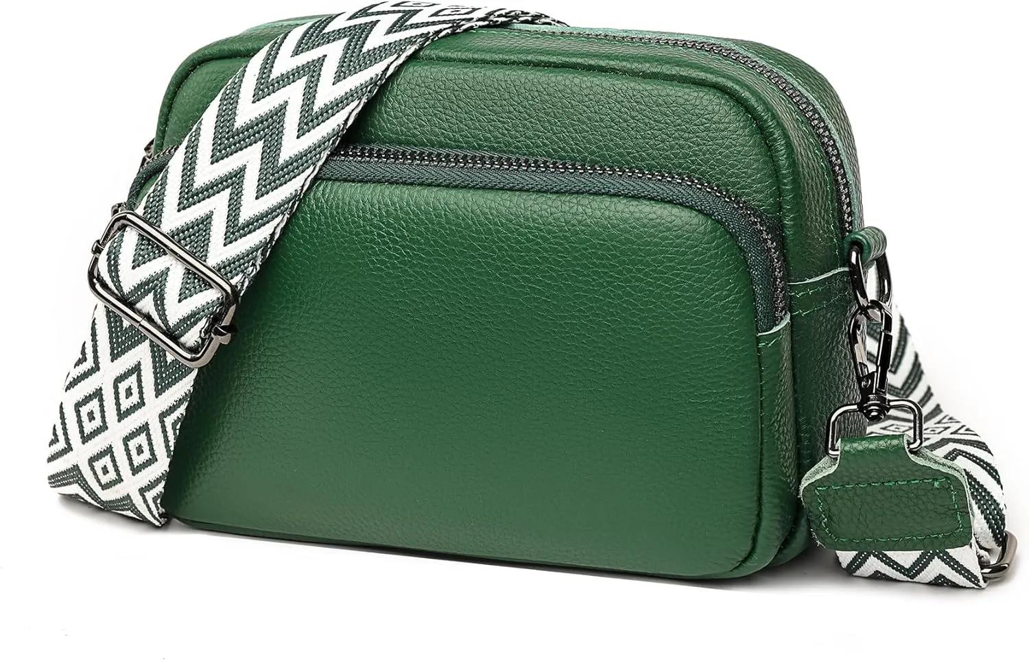 Small Crossbody Bag for Women Genuine leather Crossbody Purses with Wide Guitar Strap Shoulder Handbag Satchel