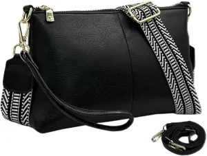 Small Crossbody Clutch Purses Bags for Women Wristlet Wallet Vegan Shoulder Handbags Guitar Strap   Leather Strap