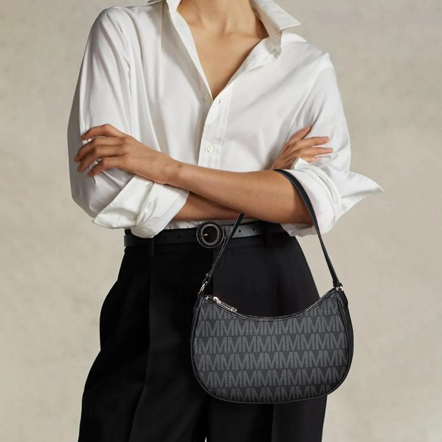 Small Shoulder Bags for Women Lightweight PU Leather Hobo Purse Stylish Top Zipper Handbag with Adjustable Strap