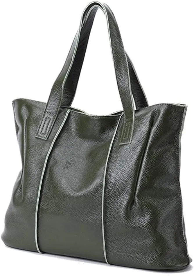 Soft Genuine Leather Tote Bags for Women Large Capacity Handbags Ladies Top Handle Satchel Trendy Working Shoulder Bags