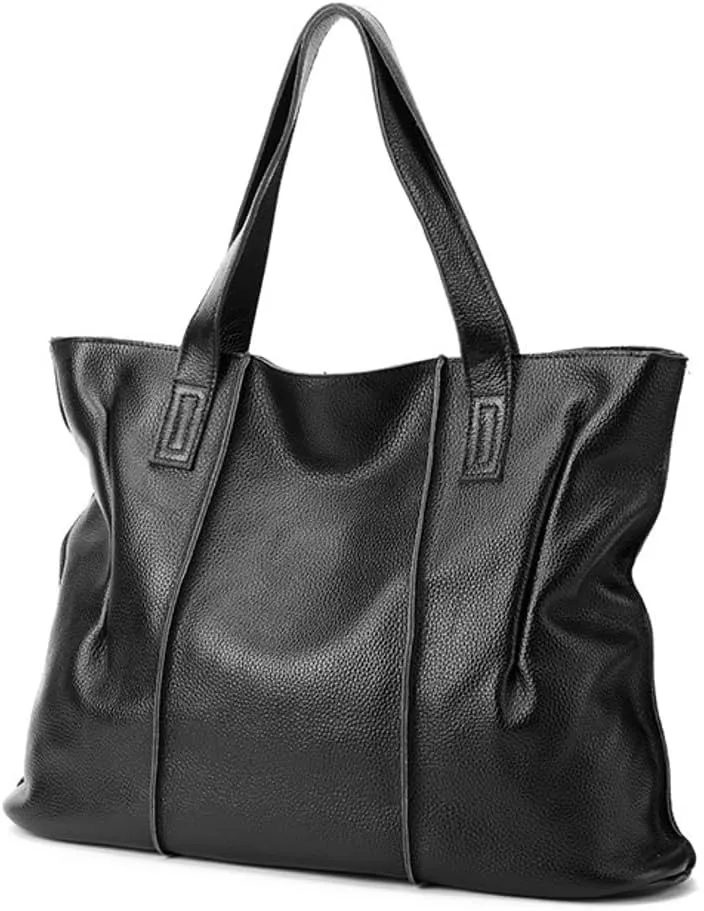 Soft Genuine Leather Tote Bags for Women Large Capacity Handbags Ladies Top Handle Satchel Trendy Working Shoulder Bags