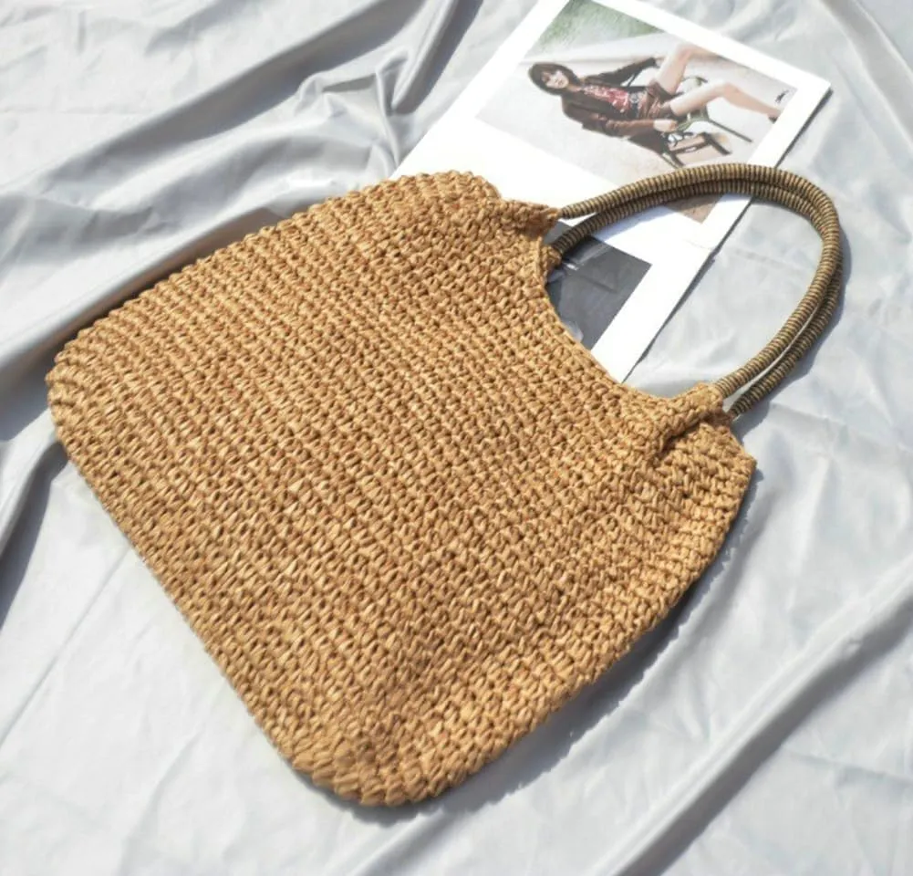 Straw Hobo Bag for Women Trendy Tote Bags Woven Shoulder Bag Large Summer Beach Handbag Purse