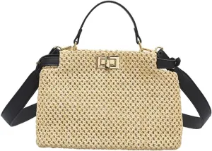 Straw Purses for Women 2024 Beach Bag for Women Small Tote Bag Straw Shoulder Bag Chic Handbag Satchel Crossbody Bag Purses