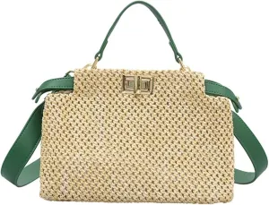 Straw Purses for Women 2024 Beach Bag for Women Small Tote Bag Straw Shoulder Bag Chic Handbag Satchel Crossbody Bag Purses