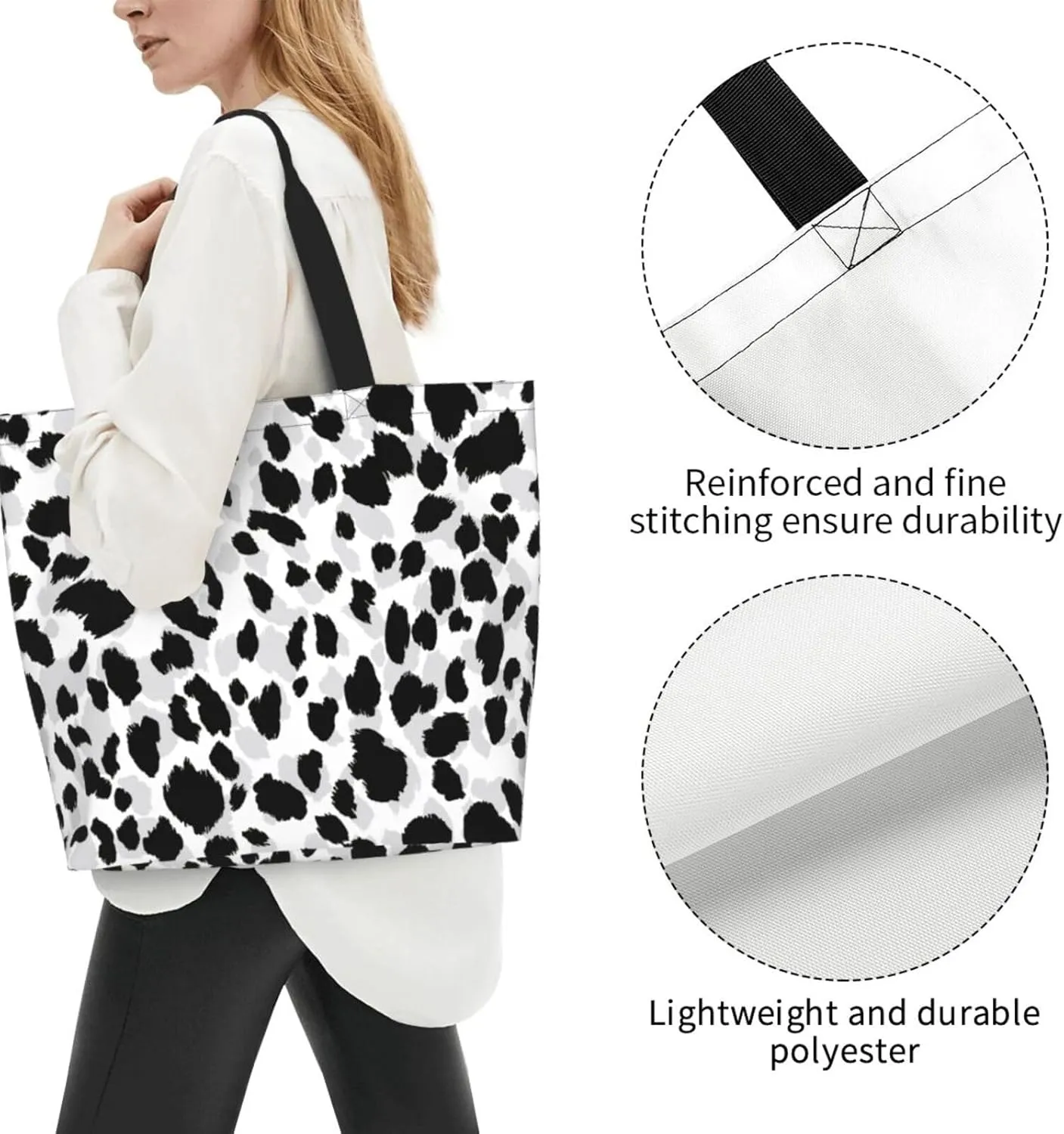 Stylish Print Tote Bag Extra Large Reusable Grocery Shopping Shoulder Tote Bag Portable Storage Handbag