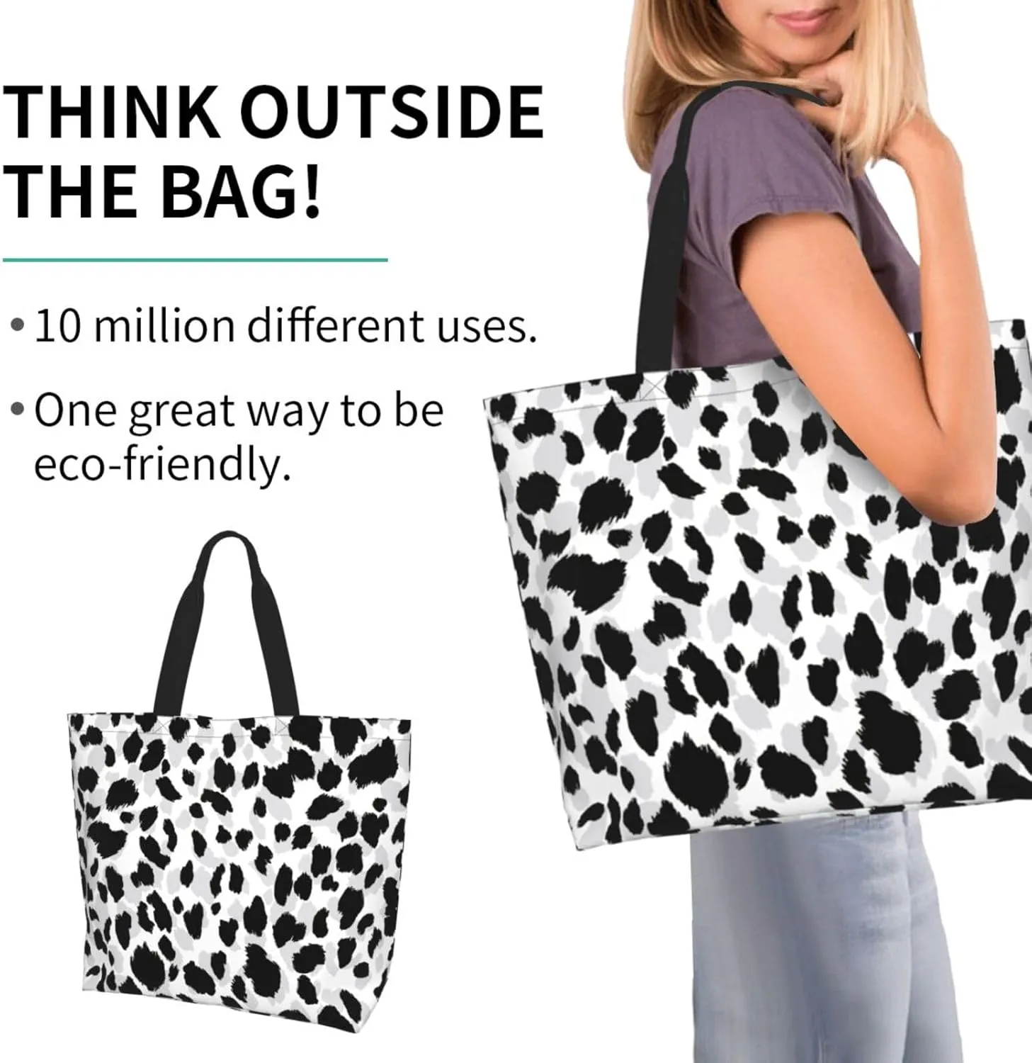 Stylish Print Tote Bag Extra Large Reusable Grocery Shopping Shoulder Tote Bag Portable Storage Handbag