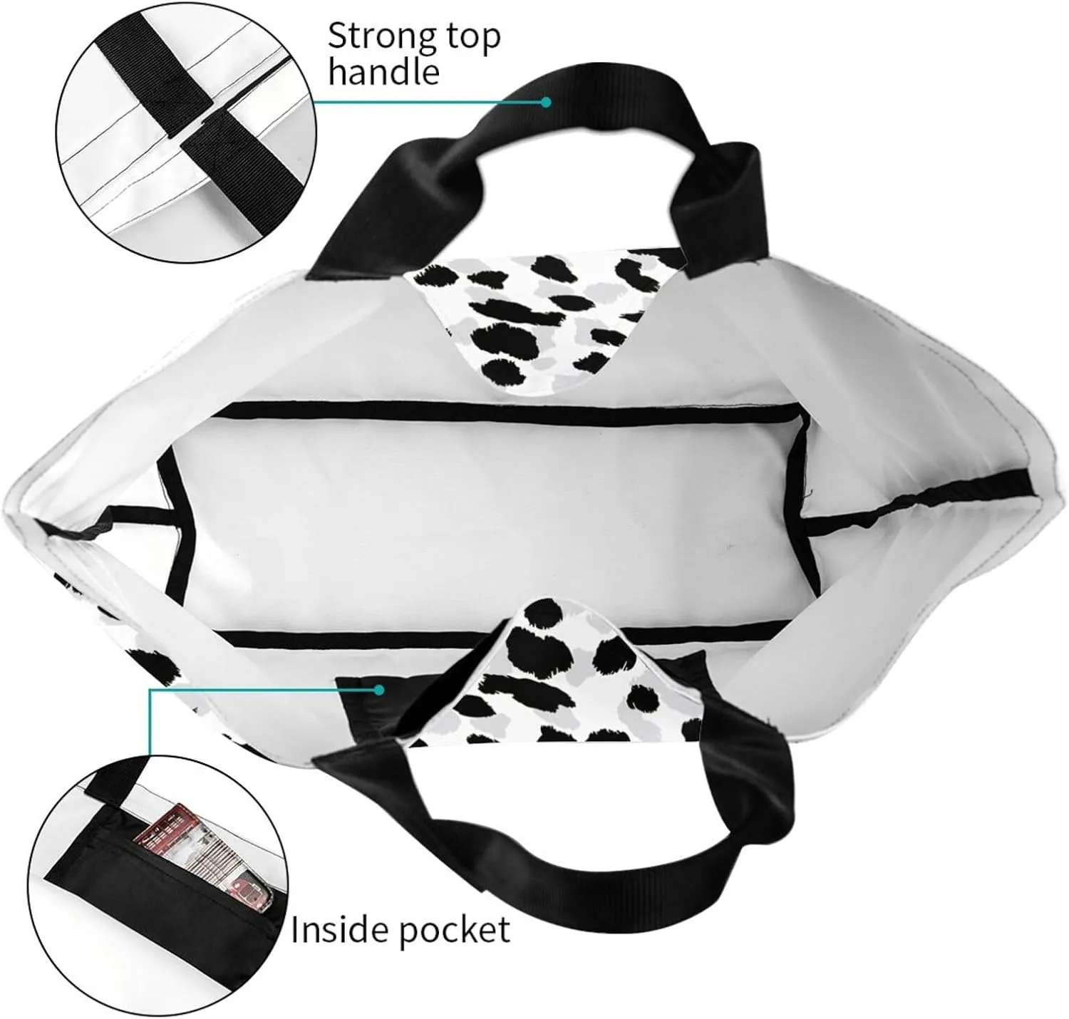 Stylish Print Tote Bag Extra Large Reusable Grocery Shopping Shoulder Tote Bag Portable Storage Handbag
