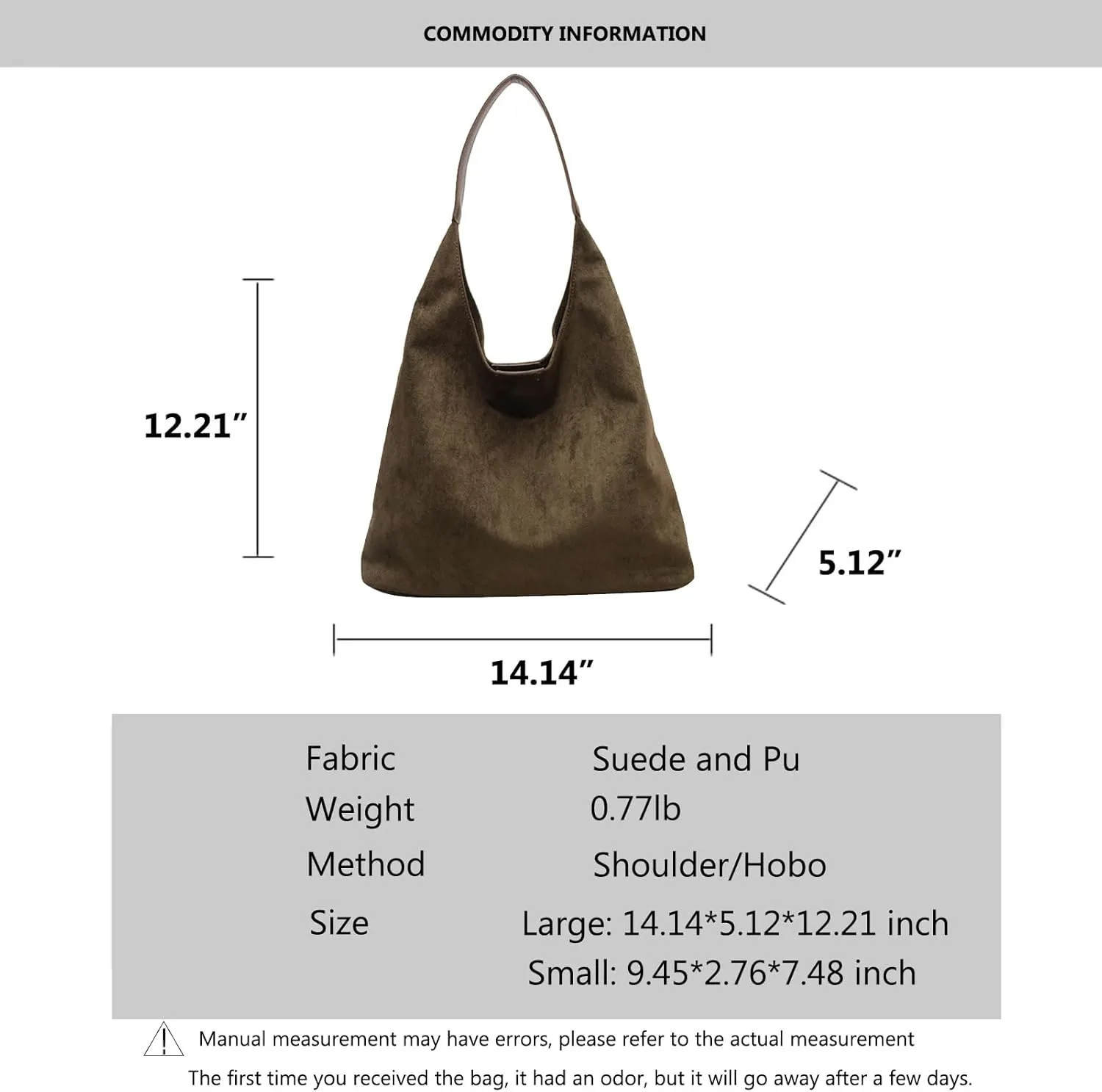 Suede purses for Women 2024 Slouchy Shoulder Bags Soft Leather hobo bag Brown Tote Handbag for Work Everyday
