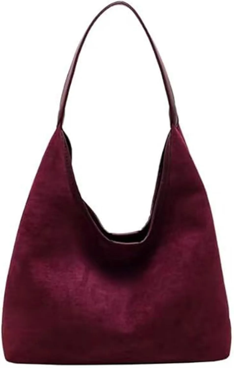 Suede purses for Women 2024 Slouchy Shoulder Bags Soft Leather hobo bag Brown Tote Handbag for Work Everyday