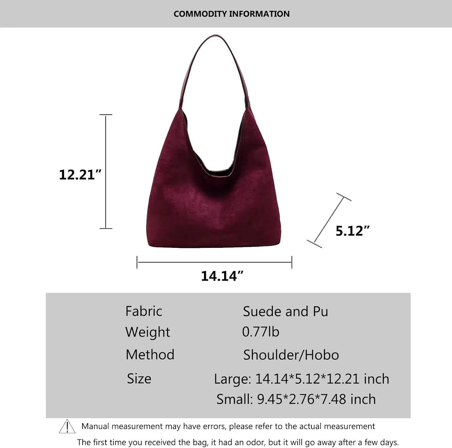 Suede purses for Women 2024 Slouchy Shoulder Bags Soft Leather hobo bag Brown Tote Handbag for Work Everyday