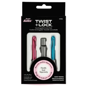 Susan Bates Twist   Lock Intchg Crochet Hook Component Set Sizes H8/5mm and I9/5.5mm*