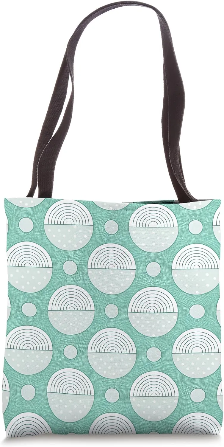 Teal Geometric Pattern Design, Modern Abstract Art Tote Bag