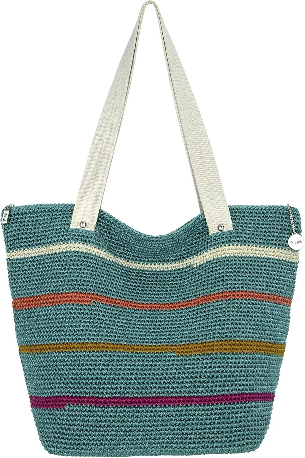The Sak Mendocino Recycled Large Tote, Roomy Hobo Bag with Dual Shoulder Straps, Azure Playa