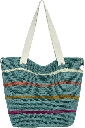 The Sak Mendocino Recycled Large Tote, Roomy Hobo Bag with Dual Shoulder Straps, Azure Playa
