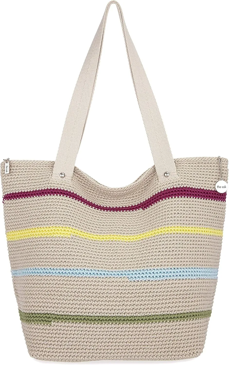 The Sak Mendocino Recycled Large Tote, Roomy Hobo Bag with Dual Shoulder Straps, Ecru Playa