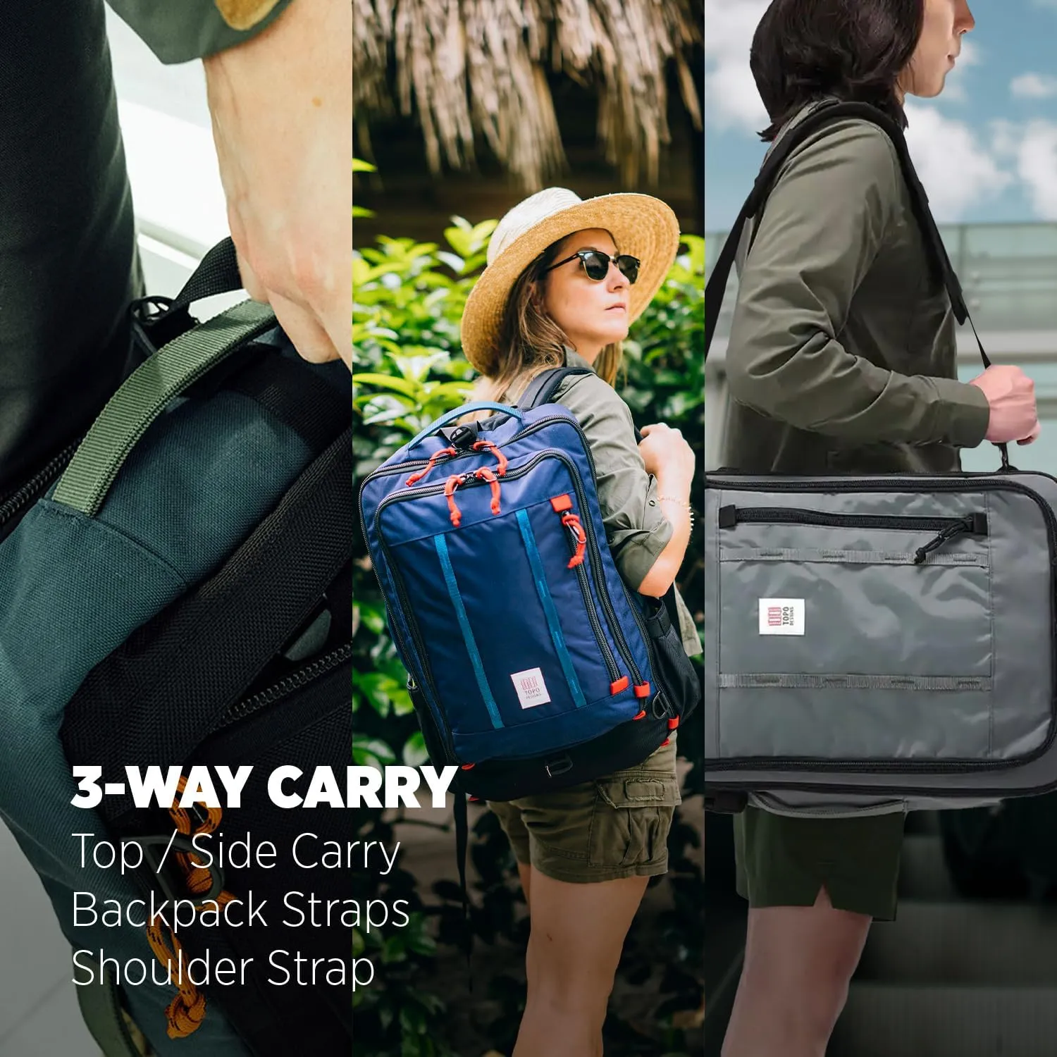 Topo Designs Global Travel Bag 30-40 Liter - Carry-on Compliant Versatile Pack, 3 Carry Options, External Laptop Sleeve (Original, 30L, Pine)