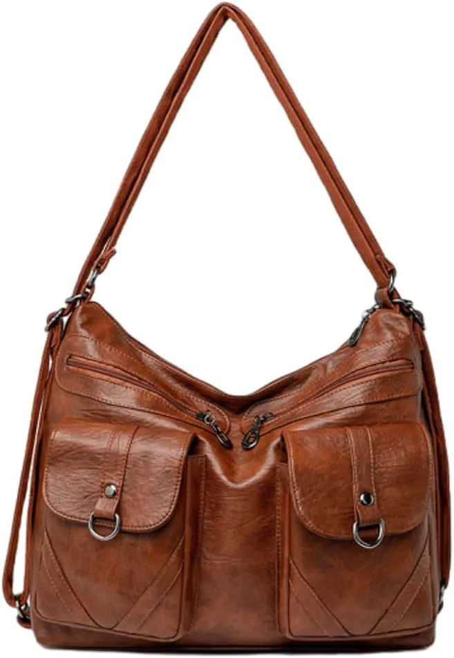 Trendy Hobo Shoulder Bags Women 2025 Spring Large Size Crossbody Purse Satchel Backpack Tote Handbags Multi-Pockets