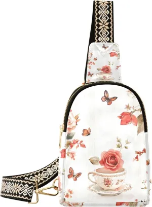 Trendy Red Summer Cup Roses black fanny pack leather fanny pack crossbody bags for hiking