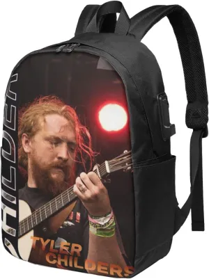 Tyler Music Childers Laptop Backpack With Usb Charging Port Large Travel Bags Unisex Adult Gym Bags Daypack for Picnic Cool Business Backpack Notebook Bag for Men&Women