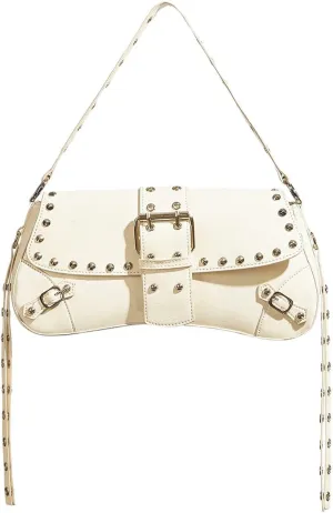 Verdusa Women's Shoulder Bag Y2K Handbag Cute Trendy Goth Studded Rivet Punk Purse