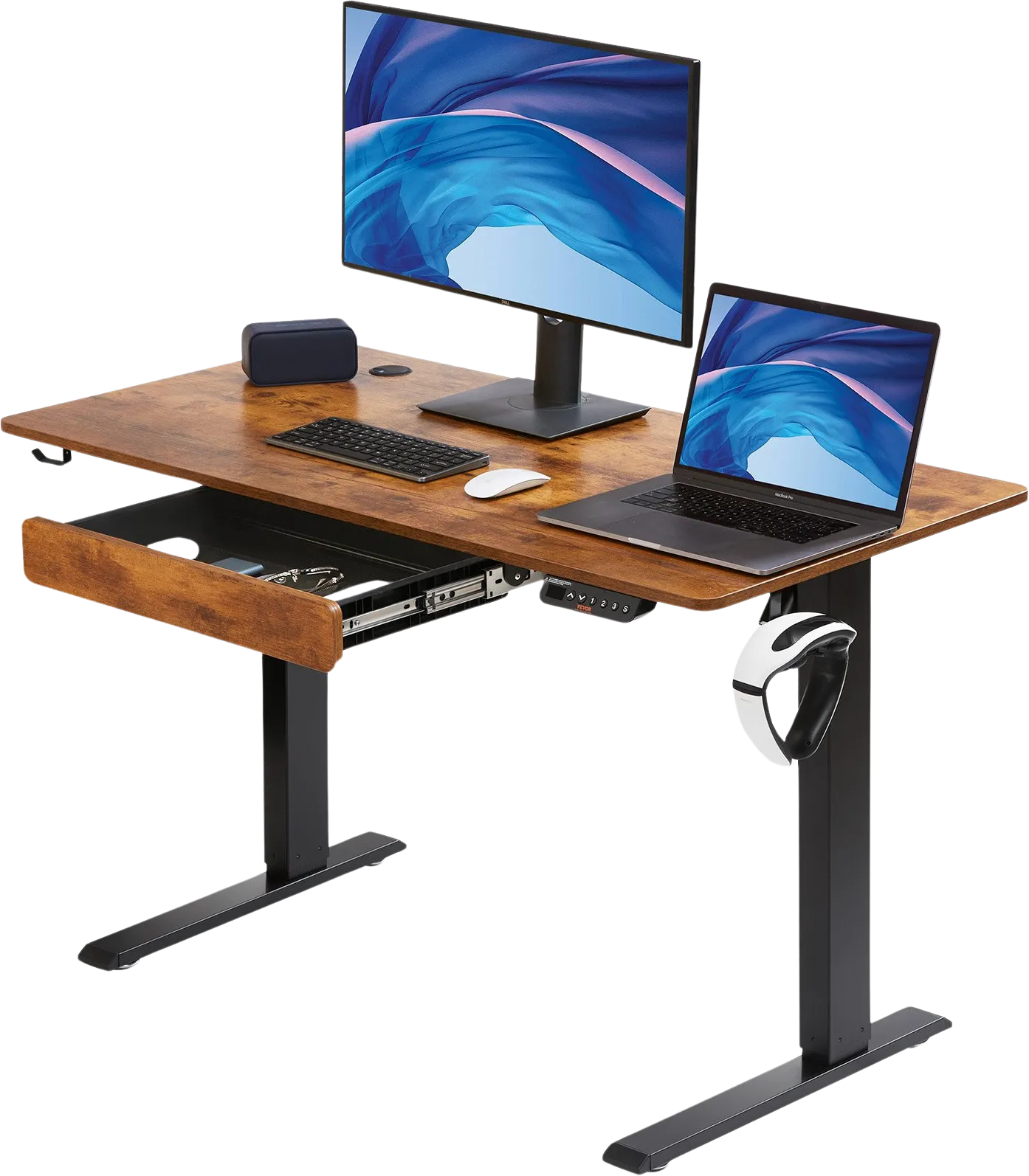 Vevor Electric Standing Desk 47.2" x 23.6" 180 Lbs. Capacity 28.3" to 45.1" Height Adjustable with Drawer New