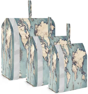 Vintage Nautical World Map Packing Cubes for Travel 3 Set Packing Bags Suitcase Organizer Bags for Travel Compression