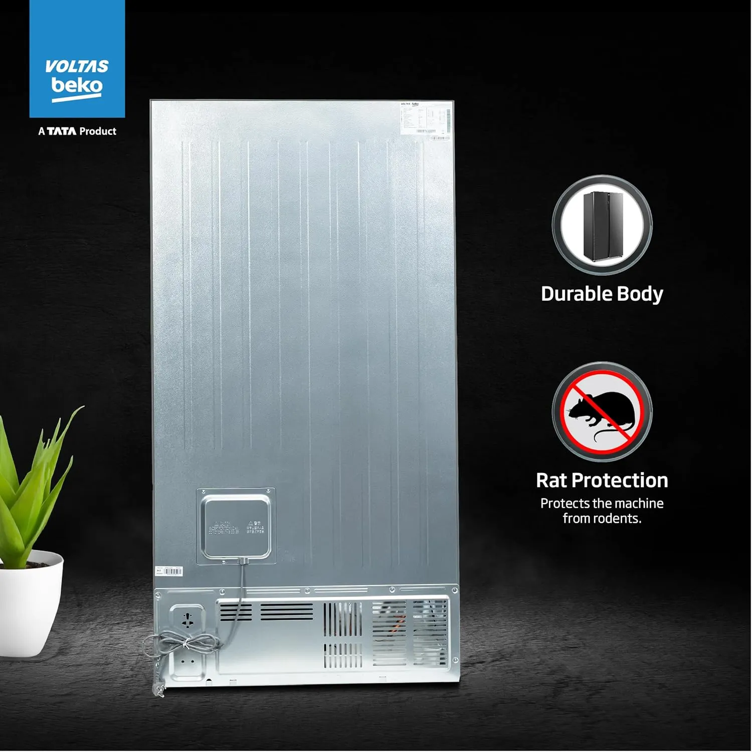 Voltas Beko RSB495XPE 472L Side by Side Refrigerator (Inox Look)