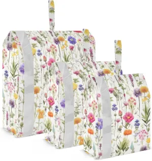 Watercolor Wildflower Floral Packing Cubes for Travel 3 Set Travel Bags Organizer Suitcase Organizer Bags for Packing