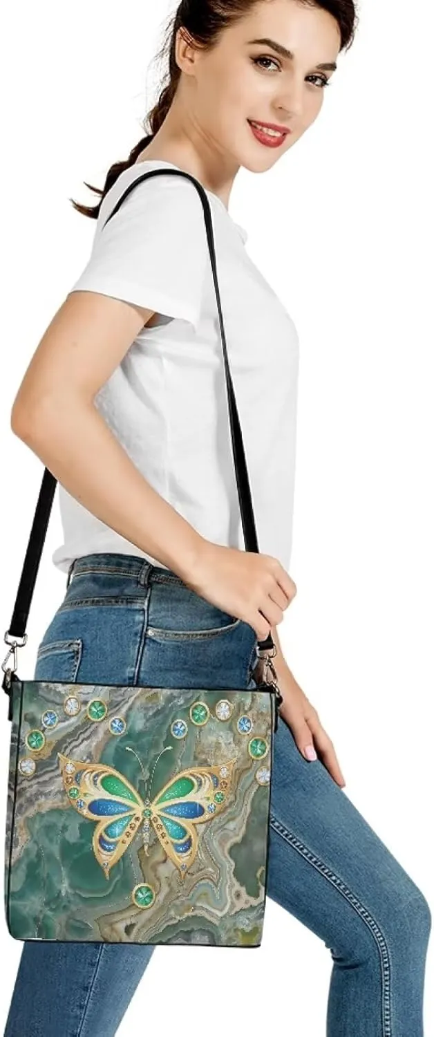 Waterproof Bucket Bags for Women, Crossbody Bag for Women Handbags PU Leather Shoulder Bags, 11x 4.5x 11.4