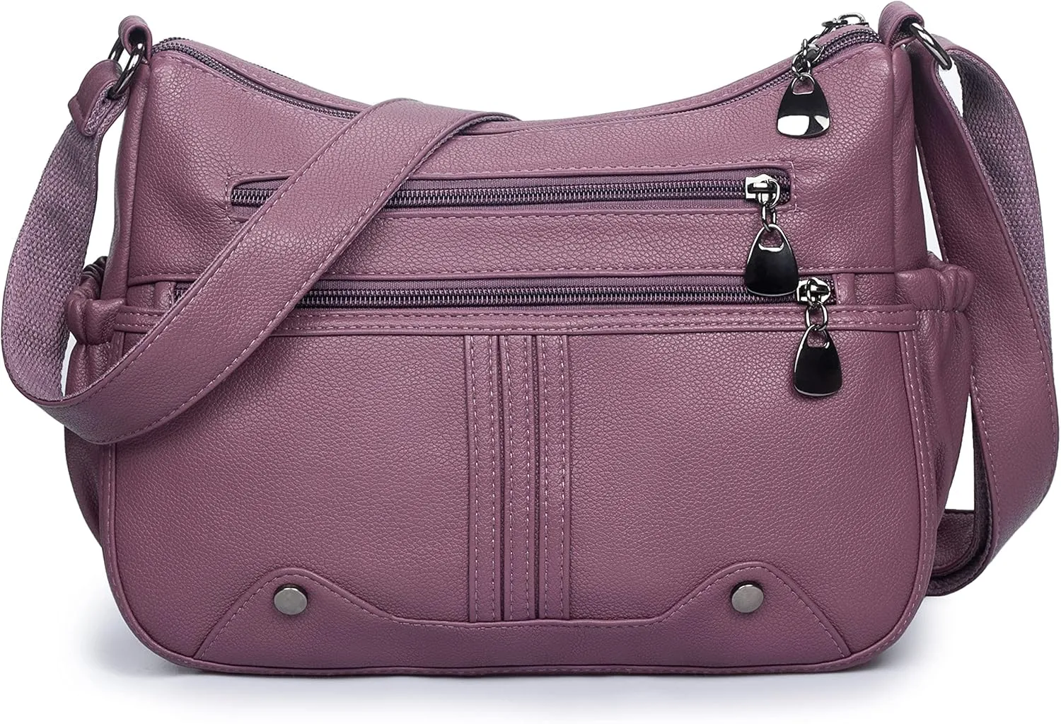 Women Soft PU Leather Shoulder Handbag Multi Pocket Crossbody Bag Ladies Medium Roomy Purses Fashion Tote Top Handle Satchel