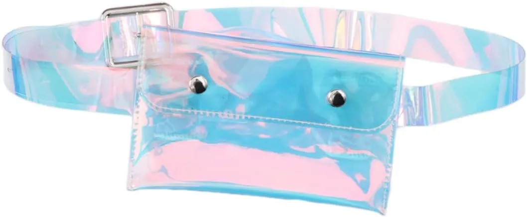 Women Transparent Fashion Waist Bag Multifunctional Belt Pocket for Sports Shopping and Outdoor Activities Versatile Coin Purse with Removable Belt