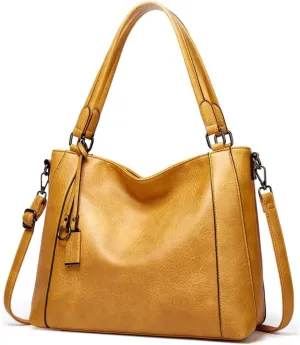 Womens Handbag PU Leather Hobo Bag Fashion Purse Roomy Casual Large Shoulder Bag Top-Handle Satchel Tote