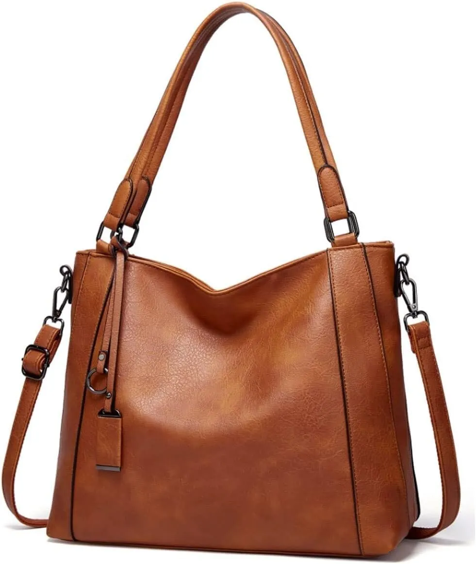 Womens Handbag PU Leather Hobo Bag Fashion Purse Roomy Casual Large Shoulder Bag Top-Handle Satchel Tote