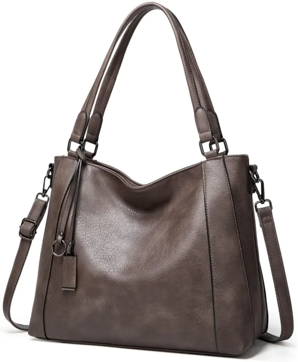 Womens Handbag PU Leather Hobo Bag Fashion Purse Roomy Casual Large Shoulder Bag Top-Handle Satchel Tote
