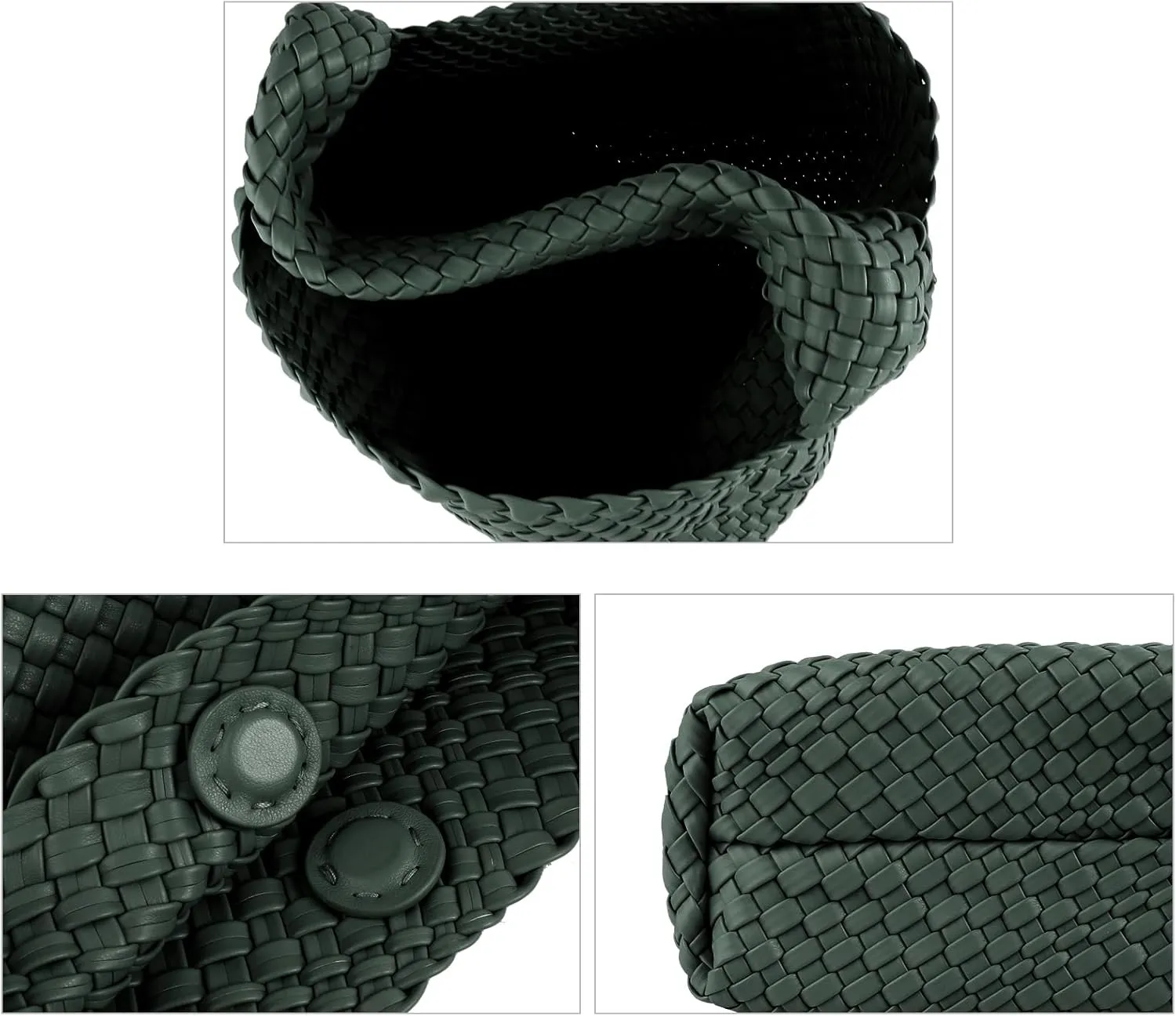 Woven Bag for Women, Vegan Leather Hobo Tote Bags, Top-handle Handmade Purse