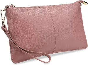 YALUXE Genuine Leather Wristlet Handbags Purses Cell Phone Pocket Clutch Wallet Crossbody Bags for Women