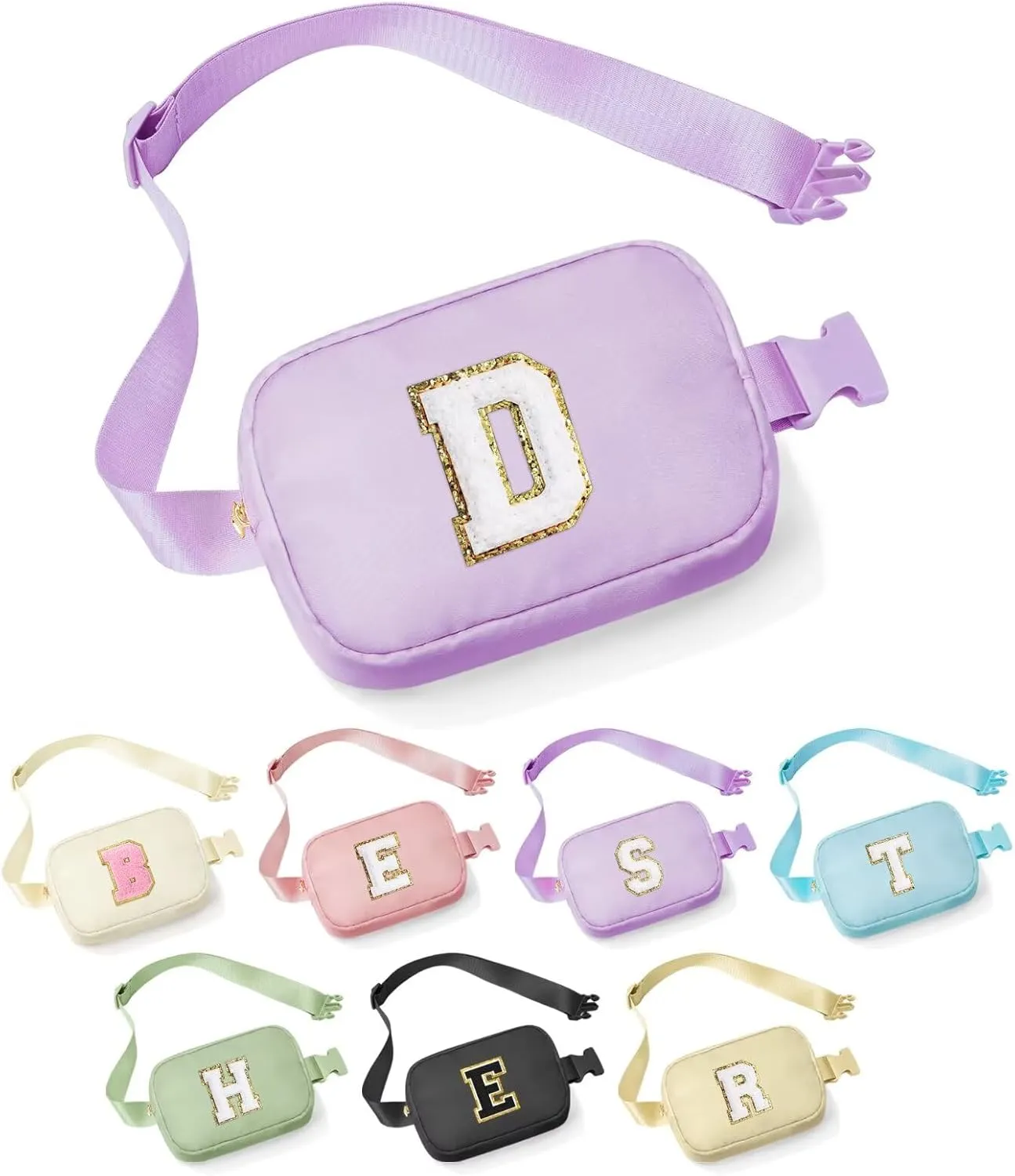 YOOLIFE Fanny Packs - Crossbody Belt Bags for Women, Purple, Small