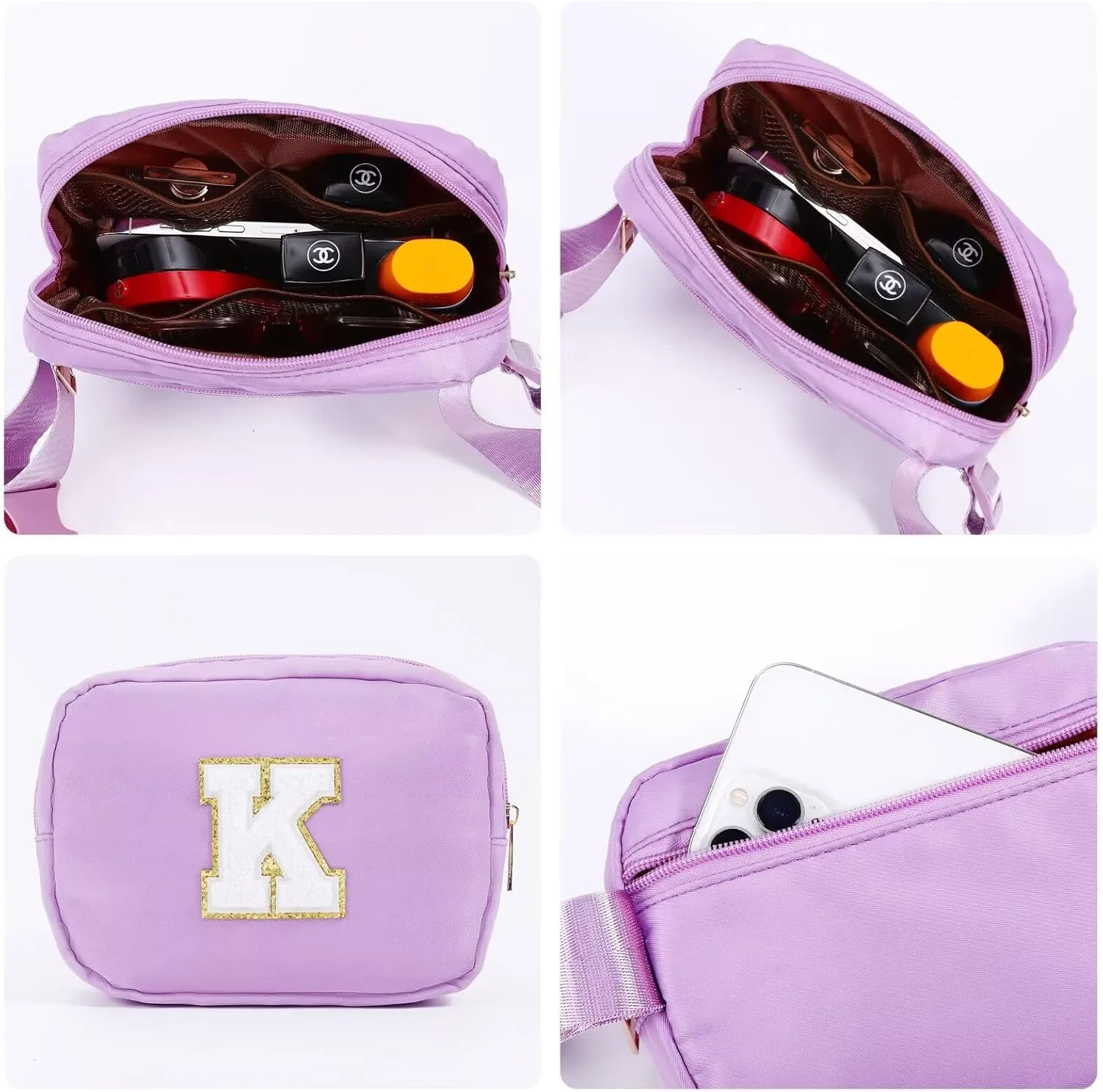 YOOLIFE Fanny Packs - Crossbody Belt Bags for Women, Purple, Small