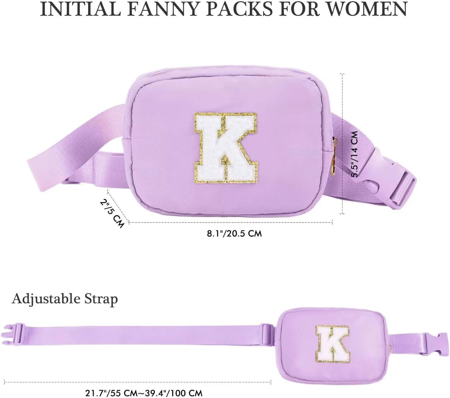 YOOLIFE Fanny Packs - Crossbody Belt Bags for Women, Purple, Small