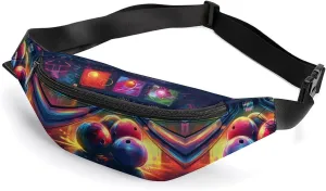 Zipper Fanny Pack for Men Women Fashion Waist Bag Stylish Crossbody Bags with Adjustable Strap Bowling Balls Travel Chest Bags Belt Bags for Running Hiking Workout Cycling